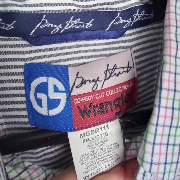 Wrangler George Straight Cowboy Cut Collection Striped Long Sleeve Western Shirt - Picture 5 of 7